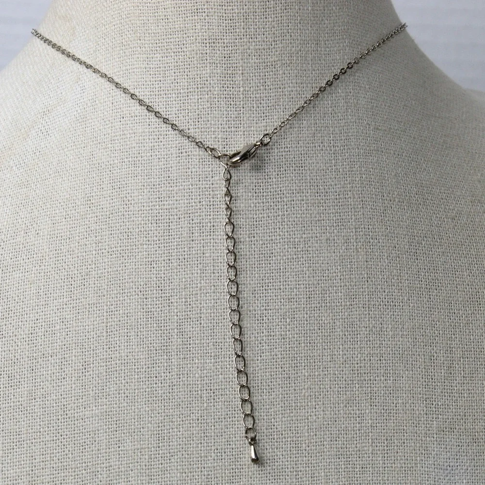 Rose Pendant Necklace Two Tone Gold Silver Plated Flower 21